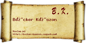 Böcker Kászon névjegykártya
